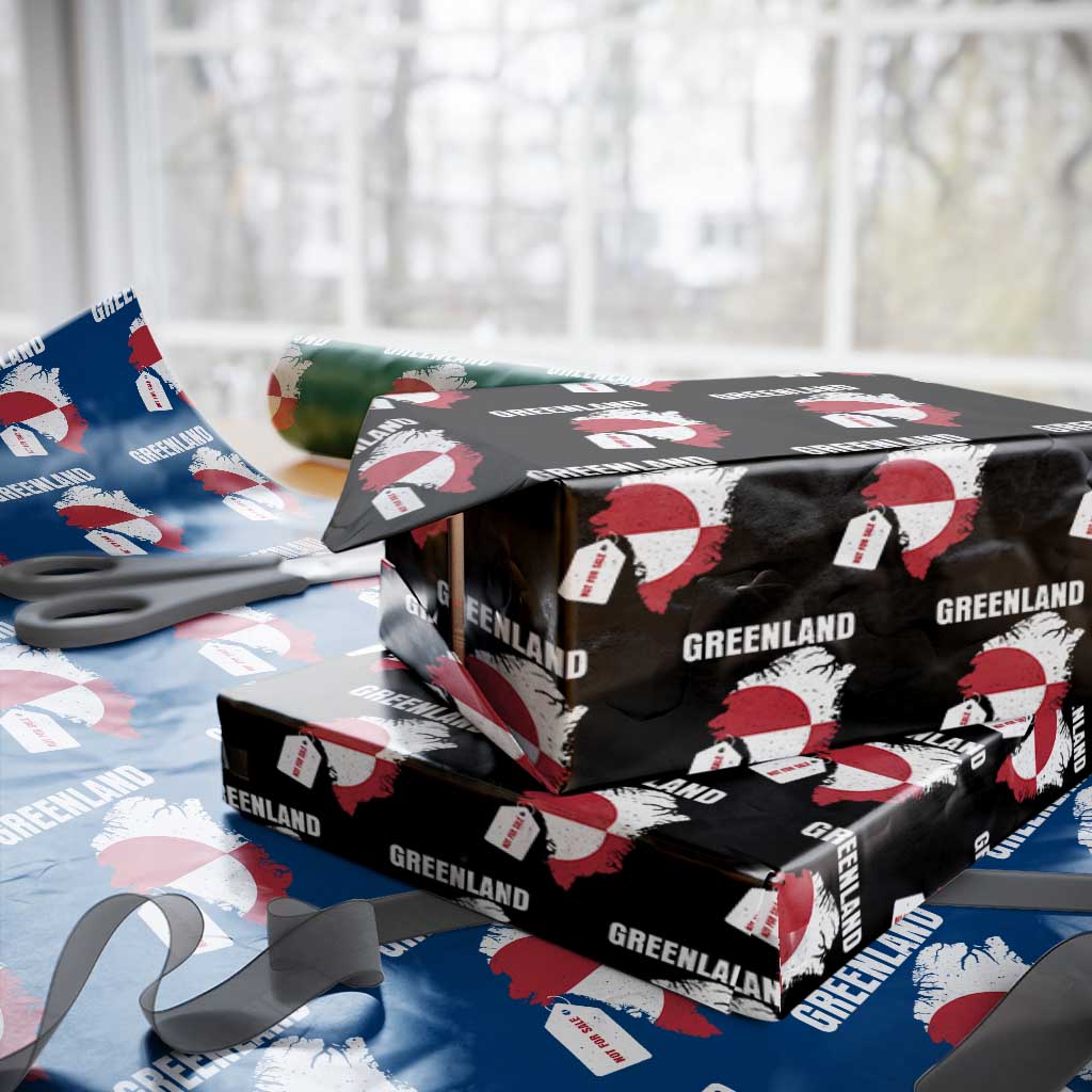 Greenland Not For Sale Patriotic Wrapping Paper Roll Grunge Flag and Price Tag Protest