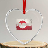 Greenland Pride Patriotic Greenlander Heritage Vintage Flag Heart Crystal Glass Ornament