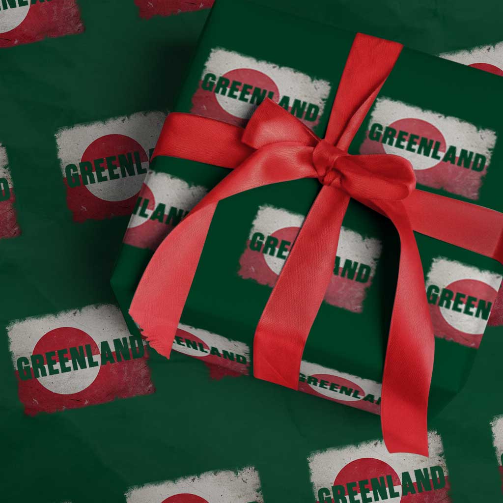 Greenland Pride Patriotic Greenlander Heritage Vintage Flag Wrapping Paper Roll