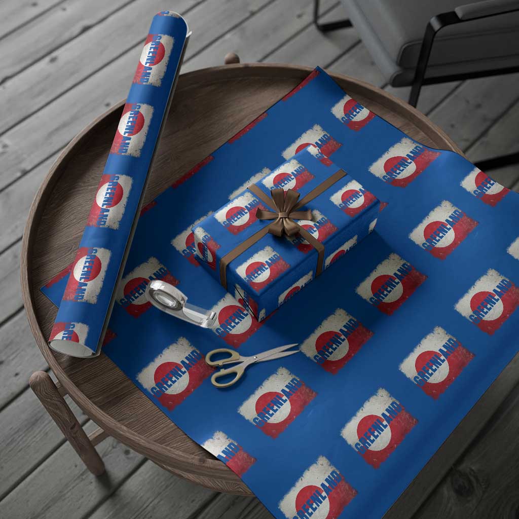 Greenland Pride Patriotic Greenlander Heritage Vintage Flag Wrapping Paper Roll