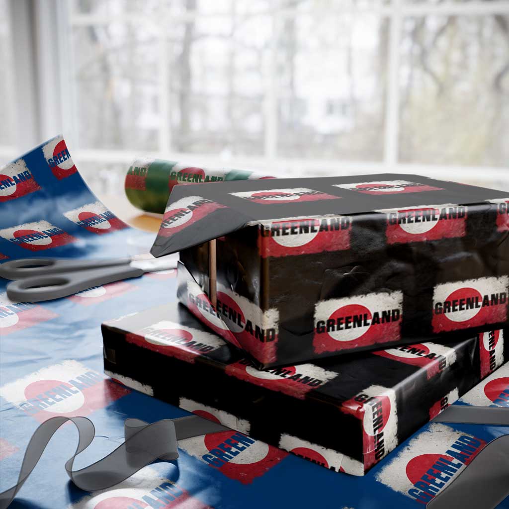 Greenland Pride Patriotic Greenlander Heritage Vintage Flag Wrapping Paper Roll