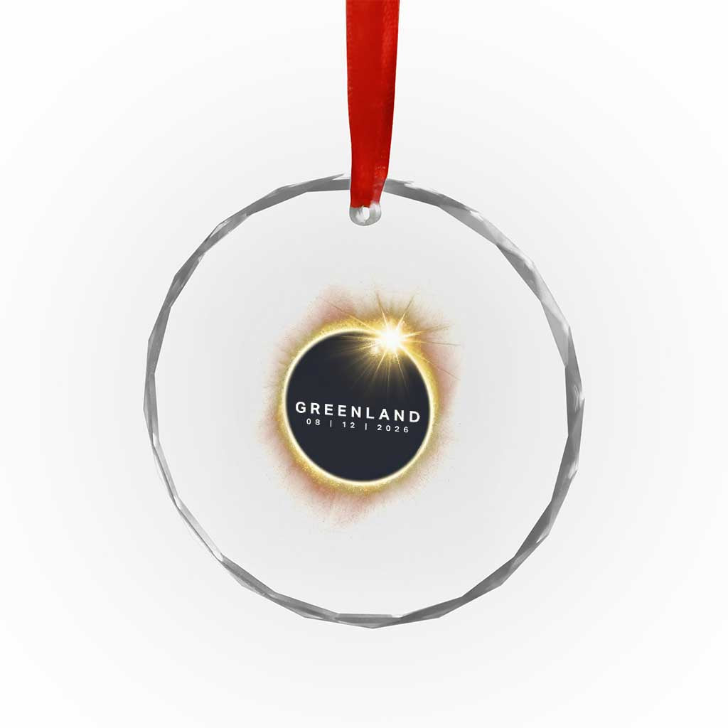 Greenland Total Solar Eclipse 2026 Crystal Glass Ornament Path of Totality Astronomy Gift