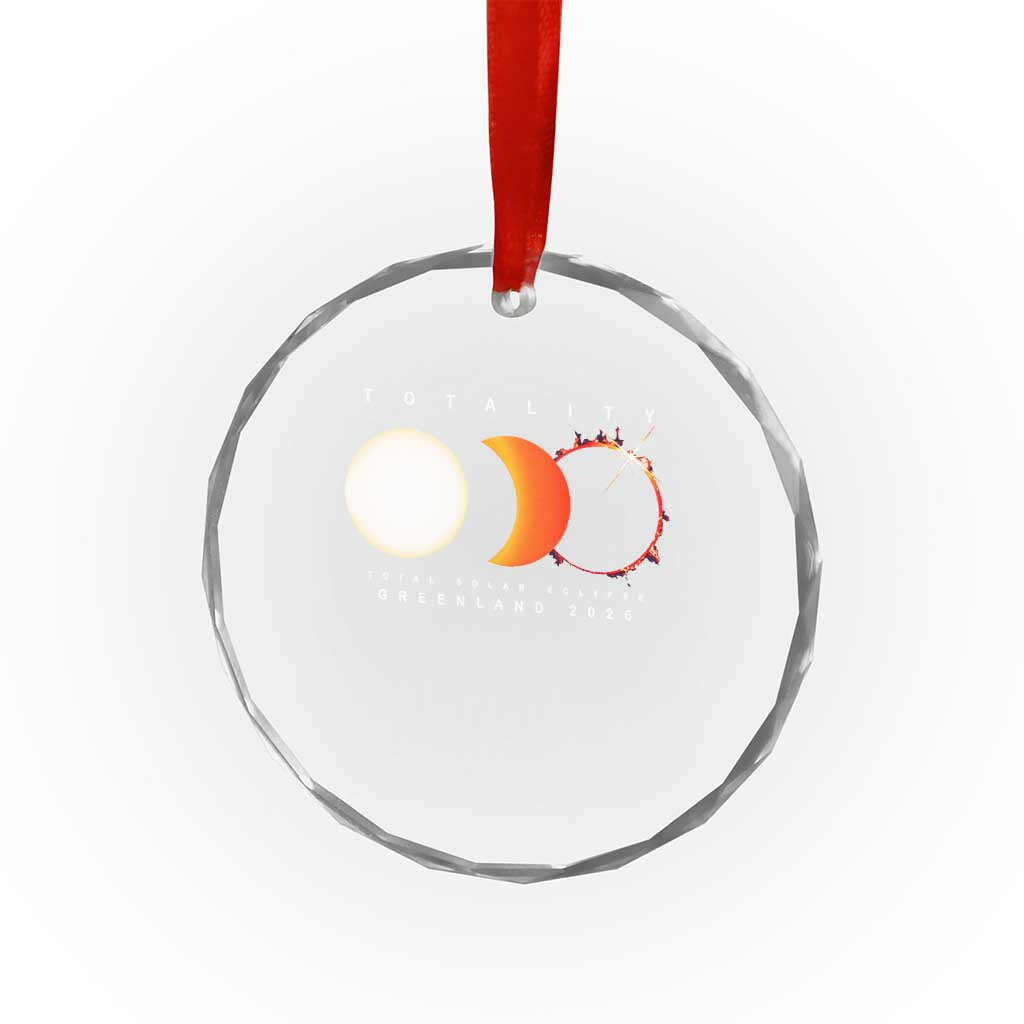 Greenland Total Solar Eclipse 2026 Totality Crystal Glass Ornament Travel Souvenir Astronomy Geek Gift