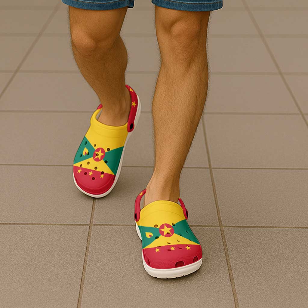Grenada Clogs Shoes Heritage Palette Flag-Inspired - Wonder Print Shop