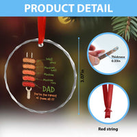 Grill Dad Crystal Glass Ornament You're The Rarest of Them All BBQ Father