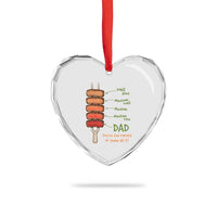 Grill Dad Heart Crystal Glass Ornament You're The Rarest of Them All BBQ Father