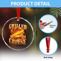 Grilled Cheese Crystal Glass Ornament Food Lover Funny Gag Weird Meme 90s - Wonder Print Shop