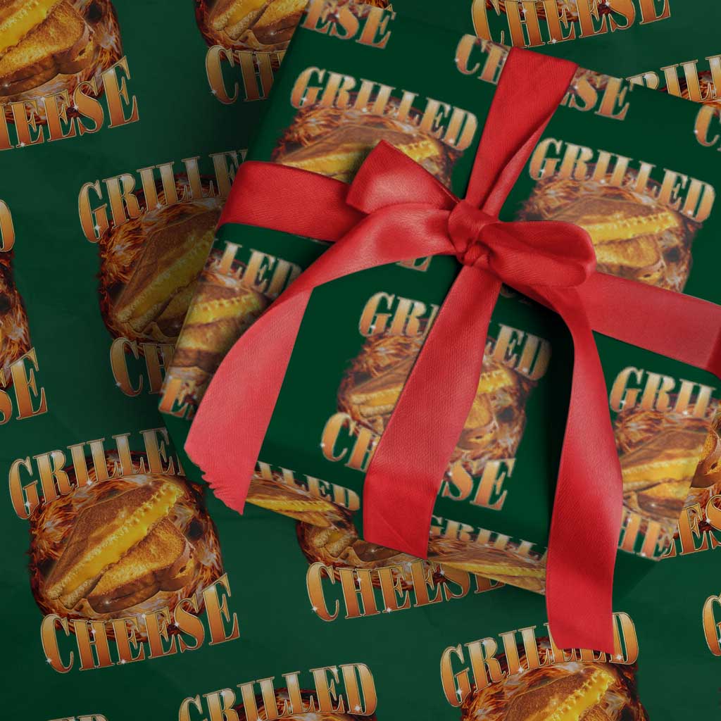 Grilled Cheese Wrapping Paper Roll Food Lover Funny Gag Weird Meme 90s - Wonder Print Shop