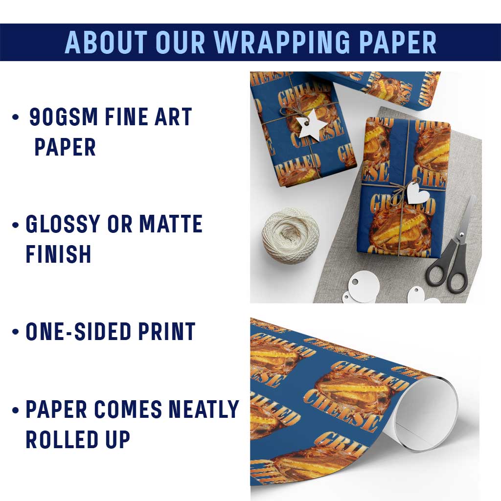 Grilled Cheese Wrapping Paper Roll Food Lover Funny Gag Weird Meme 90s - Wonder Print Shop