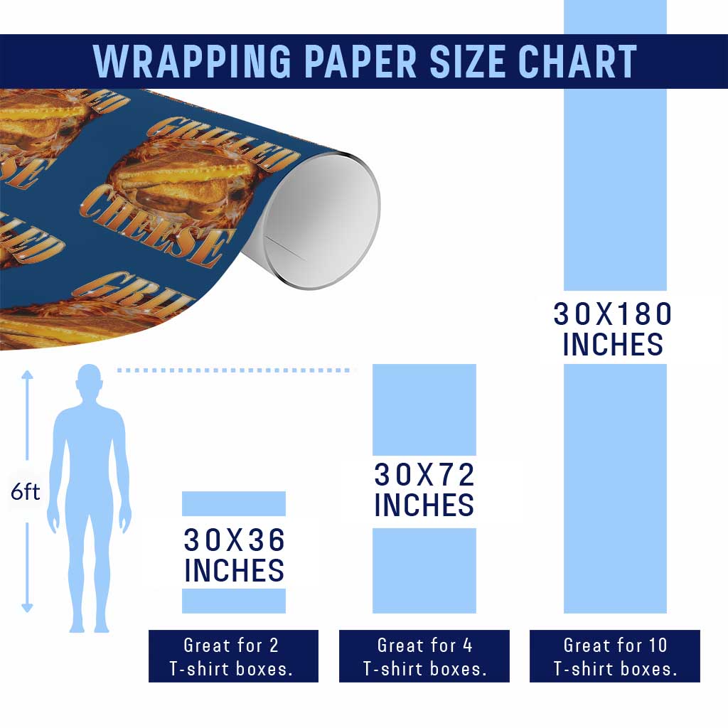 Grilled Cheese Wrapping Paper Roll Food Lover Funny Gag Weird Meme 90s - Wonder Print Shop