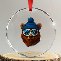 Grizzly Bear Snowboard Goggles Skiing Snow Winter Sport Crystal Glass Ornament - Wonder Print Shop