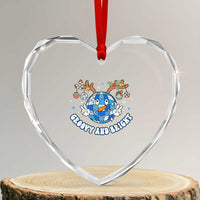 Groovy And Bright Merry Xmas Disco Ball Reindeer Heart Crystal Glass Ornament - Wonder Print Shop