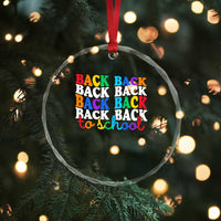 Groovy Back To School Crystal Glass Ornament First Day of School Colorful Teacher Student Kids