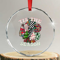 Groovy Christmas Crystal Glass Ornament Tis The Season Retro Santa Vibe TS02