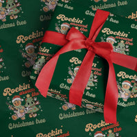 Groovy Christmas Wrapping Paper Roll Rockin' Around The Xmas Tree Groovy Gingerbread Man