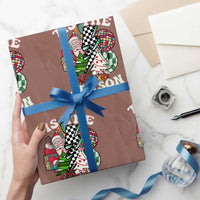 Groovy Christmas Wrapping Paper Roll Tis The Season Retro Santa Vibe