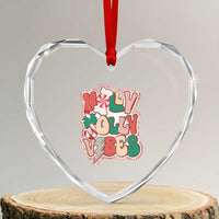 Groovy Christmas Heart Crystal Glass Ornament Holly Jolly Vibes - Wonder Print Shop