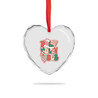 Groovy Christmas Heart Crystal Glass Ornament Holly Jolly Vibes - Wonder Print Shop