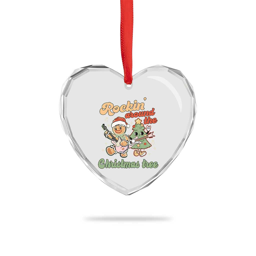 Groovy Christmas Heart Crystal Glass Ornament Rockin' Around The Xmas Tree Groovy Gingerbread Man - Wonder Print Shop