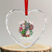 Groovy Christmas Heart Crystal Glass Ornament Tis The Season Retro Santa Vibe - Wonder Print Shop