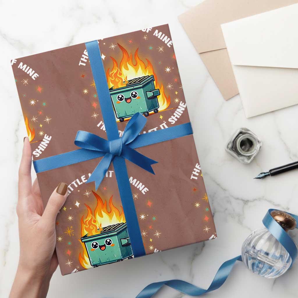 Groovy Dumpster Fire Wrapping Paper Roll The Little Light Of Mine I'm Gonna Let It Shine