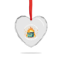 Groovy Dumpster Fire Heart Crystal Glass Ornament The Little Light Of Mine I'm Gonna Let It Shine - Wonder Print Shop