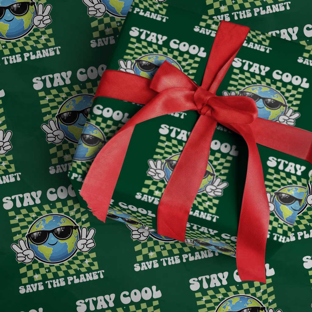 Groovy Earth Day Save The Planet Wrapping Paper Roll