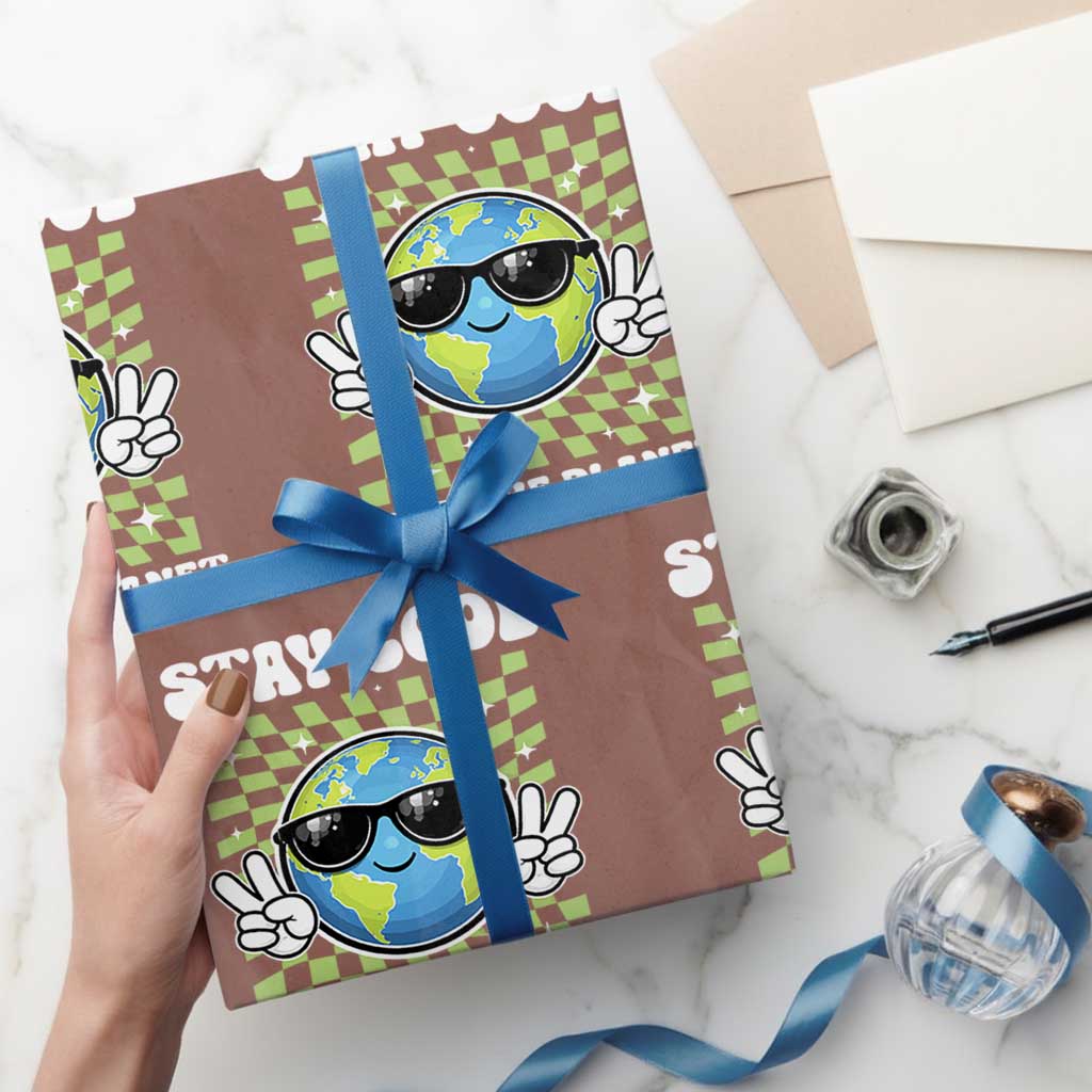 Groovy Earth Day Save The Planet Wrapping Paper Roll