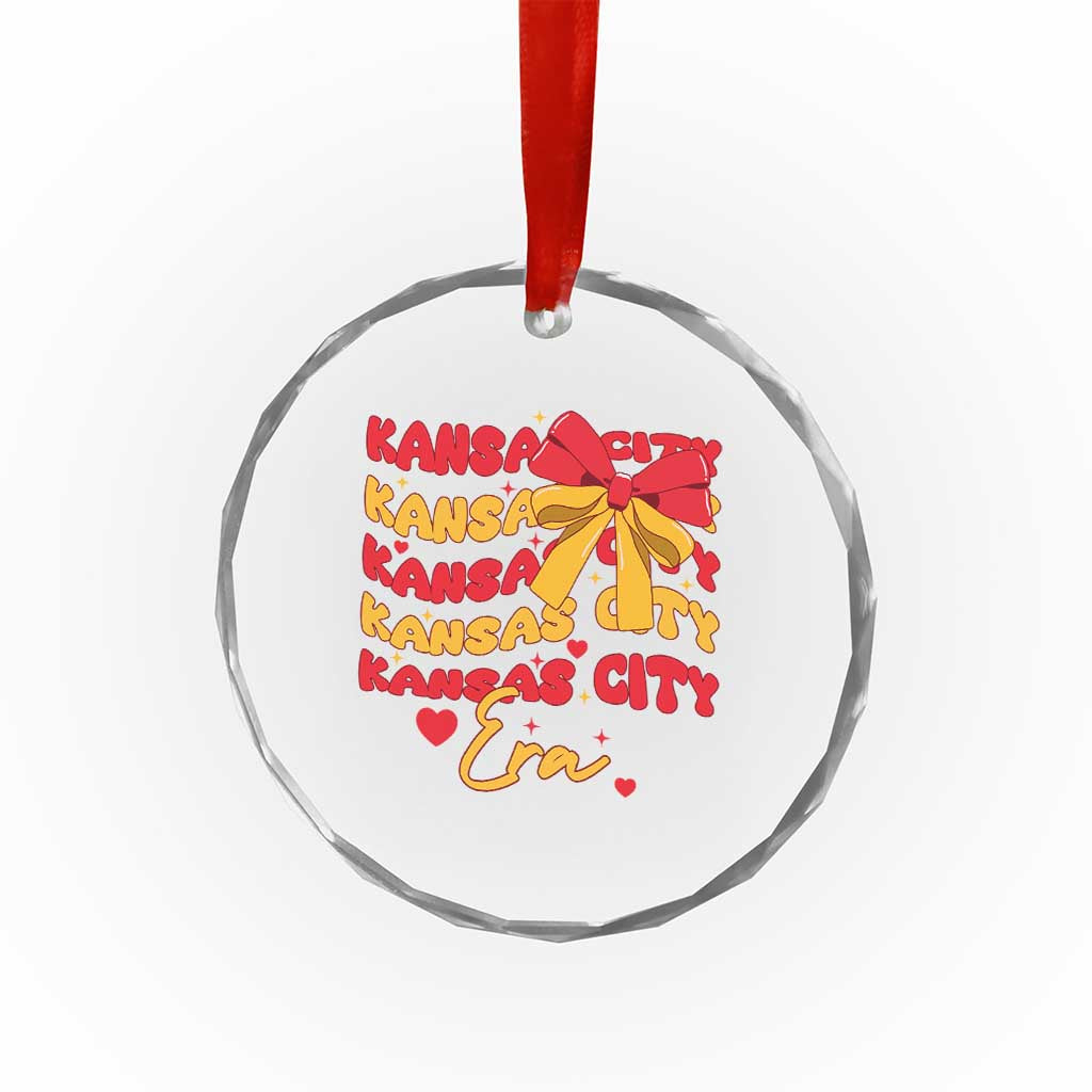Groovy In My Kansas City Era Crystal Glass Ornament Retro Coquette Bow - Wonder Print Shop