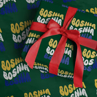 Groovy Retro Bosnia Wrapping Paper Roll Proud Bosnian Balkan Heritage Gift