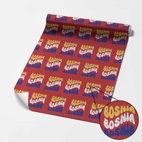 Groovy Retro Bosnia Wrapping Paper Roll Proud Bosnian Balkan Heritage Gift