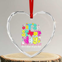 Groovy Texas STAAR Day Heart Crystal Glass Ornament Don't Stress Do Your Best Teacher Student Motivation