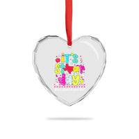 Groovy Texas STAAR Day Heart Crystal Glass Ornament Don't Stress Do Your Best Teacher Student Motivation