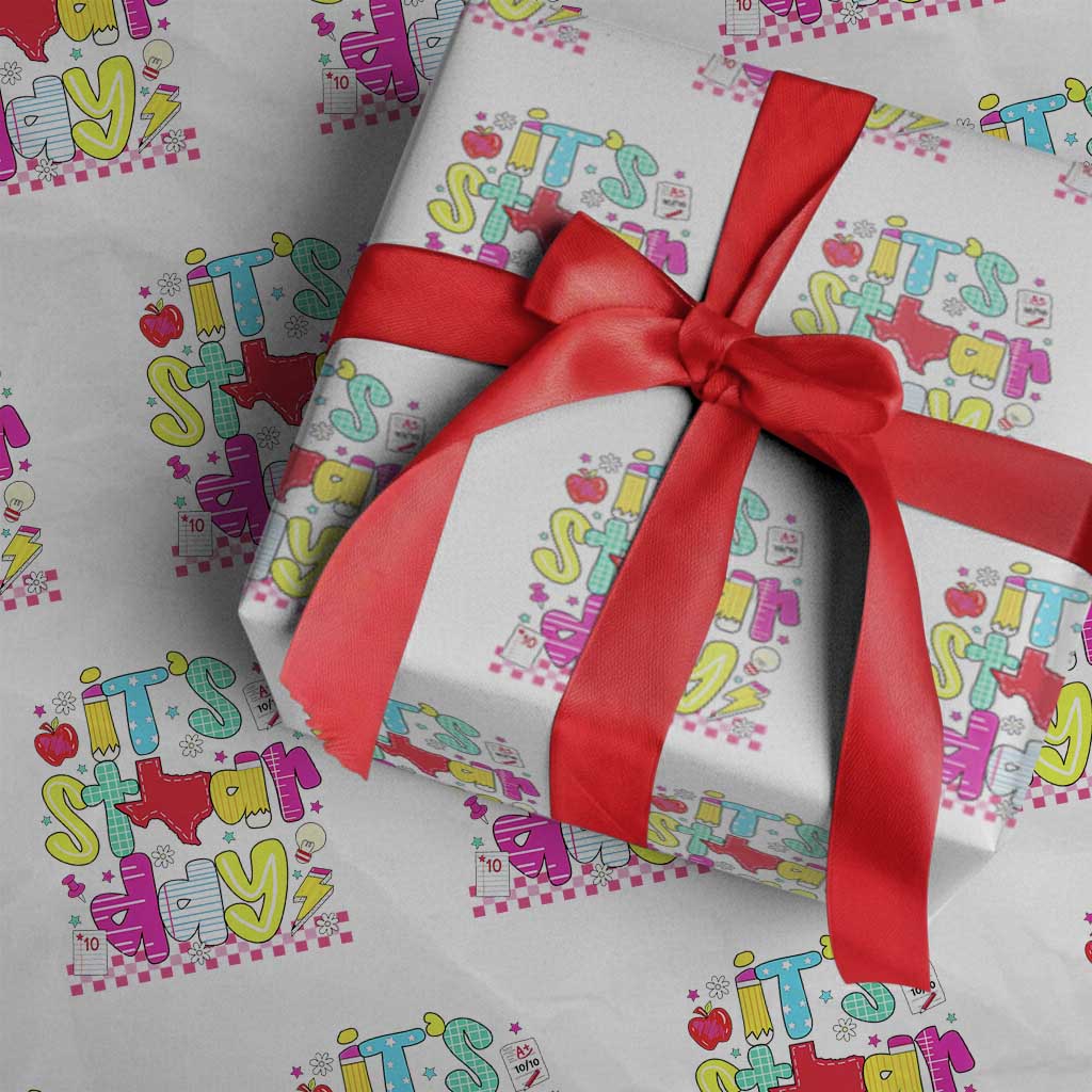 Groovy Texas STAAR Day Wrapping Paper Roll Don't Stress Do Your Best Teacher Student Motivation