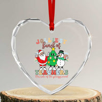Groovy Xmas Teacher Heart Crystal Glass Ornament Jolliest Bunch Of Teachers This Side Of The Playground - Wonder Print Shop