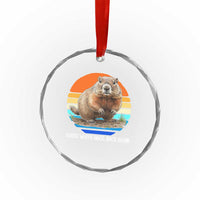 Groundhog Day Crystal Glass Ornament Retro Vintage Funny Woodchuck Guess Whos Back - Wonder Print Shop