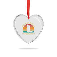 Groundhog Day Heart Crystal Glass Ornament My Favorite Holiday Retro Woodchuck - Wonder Print Shop