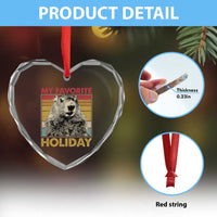 Groundhog Day Heart Crystal Glass Ornament Retro My Favorite Holiday Retro Woodchuck