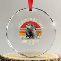Groundhog Day Is My Birthday Crystal Glass Ornament Funny Woodchuck Retro Vintage TS02