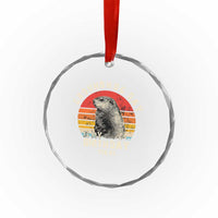 Groundhog Day Is My Birthday Crystal Glass Ornament Funny Woodchuck Retro Vintage TS02