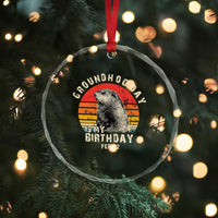 Groundhog Day Is My Birthday Crystal Glass Ornament Funny Woodchuck Retro Vintage TS02