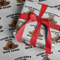 Groundhog Day Wrapping Paper Roll Funny Woodchuck Guess Whos Back - Wonder Print Shop