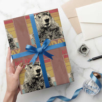 Groundhog Day Wrapping Paper Roll Retro My Favorite Holiday Retro Woodchuck