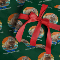 Groundhog Day Wrapping Paper Roll Retro Vintage Funny Woodchuck Guess Whos Back - Wonder Print Shop