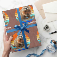 Groundhog Day Wrapping Paper Roll Retro Vintage Funny Woodchuck Guess Whos Back - Wonder Print Shop
