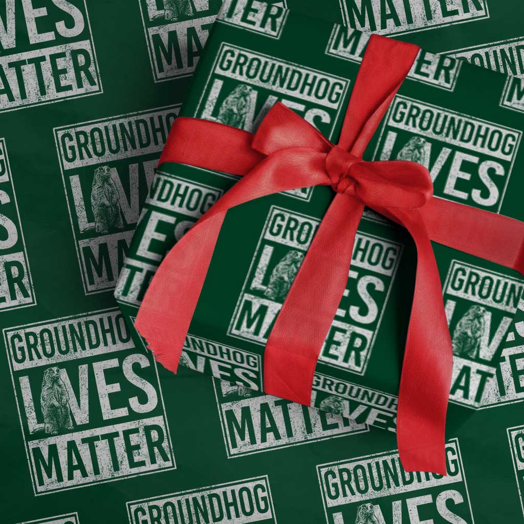 Groundhog Lives Matter Wrapping Paper Roll Funny Woodchuck Groundhog Day