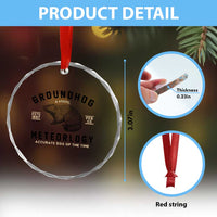 Groundhog Meteorology Crystal Glass Ornament Estd 1887 Accurate 50 Percent Of The Time Woodchuck TS02