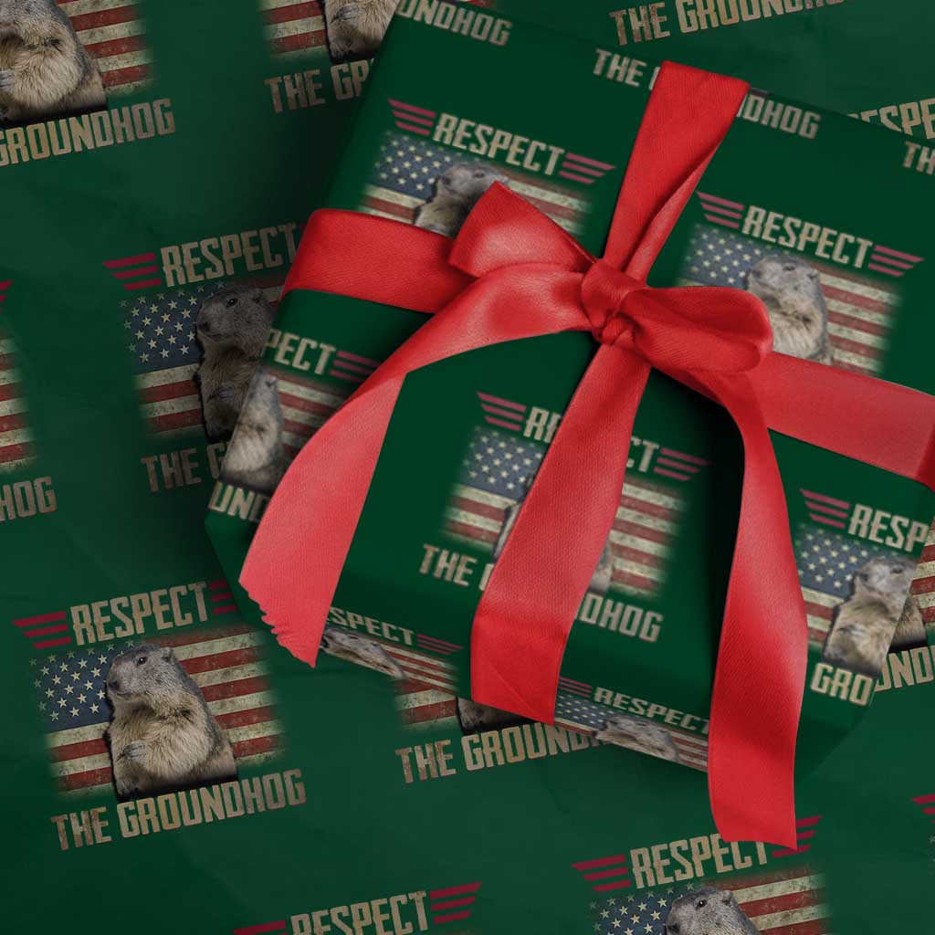 Groundhog Meteorology Wrapping Paper Roll Respect The Groundhog Woodchuck Photo GroundHog Day - Wonder Print Shop