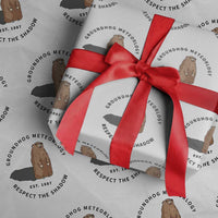 Groundhog Meteorology Wrapping Paper Roll Respect The Shadow Est 1887 Funny Woodchuck - Wonder Print Shop