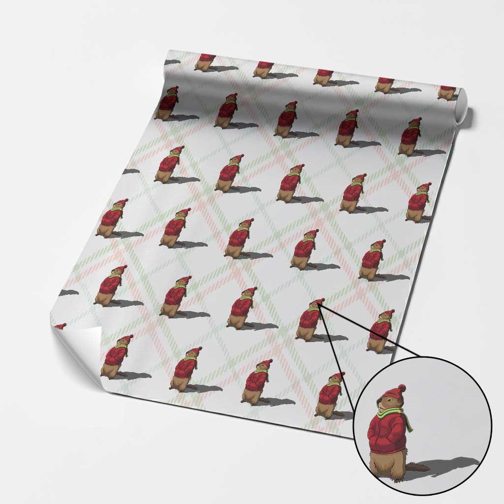 Groundhog Shadow Wrapping Paper Roll Funny Woodchuck Ground Hog Meteorlogy